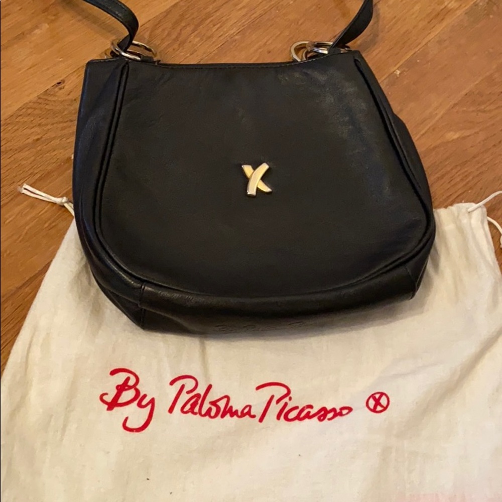 Paloma Picasso Black leather crossbody bag